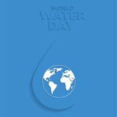 World water day poster with a drop of water Vector