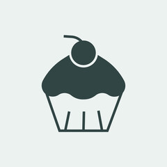 Cup cake vector icon illustration sign
