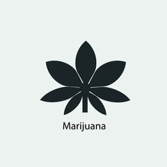 Obraz premium Marijuana vector icon solid grey