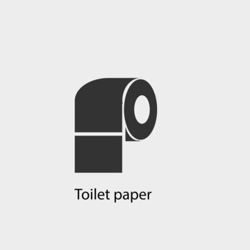 Toilet paper vector icon solid grey