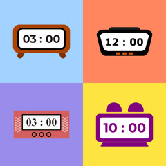 Digital clock object vector image
