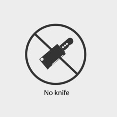 No knife vector icon solid grey