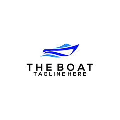 Modern Fast Boat Logo Design Concept Vector