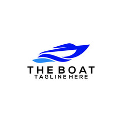 Modern Fast Boat Logo Design Concept Vector