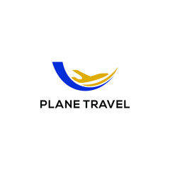 Airplane Logo Design Concept Vector for Travel Company Logo