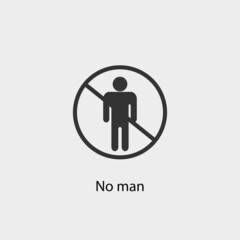 No man vector icon solid grey