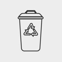 Recycle vector icon solid grey