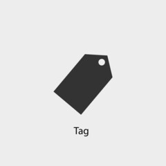 Tag vector icon solid grey