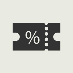 Ticket discount vector icon illustration sign