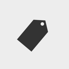 Tag vector icon solid grey