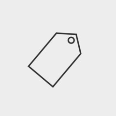 Tag vector icon solid grey