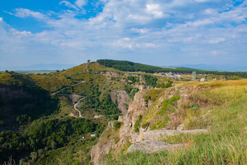 Fototapeta na wymiar steep slopes of Dashbashi covered with dense vegetation