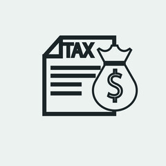 Tax file vector icon solid grey