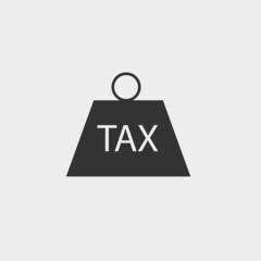Tax weight vector icon solid grey