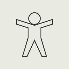 Hands stretched vector icon illustration sign