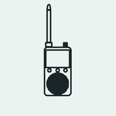 Walkie talkie vector icon solid grey