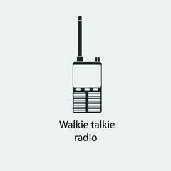 Walkie talkie vector icon solid grey