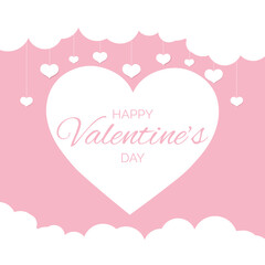 Colored valentine day gift card with heart clouds and text Vector