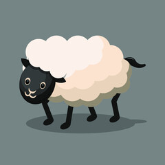 illustration of a sheep with cute vector design