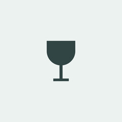 Wine glass cup vector icon illustration sign