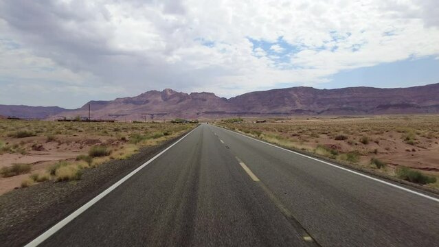 Driving Plate Grand Canyon East Rim Vermilion Cliffs Highway 89A Northbound Multicam Set 02 Rear View Arizona Southwest USA