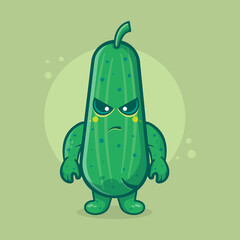 angry cucumber character mascot isolated cartoon in flat style design. great resource for icon,symbol, logo, sticker,banner.