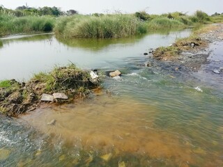 Beautiful scenery of river flowing