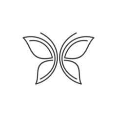 butterfly logo vector outline icon illustration
