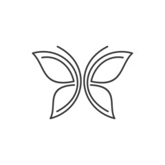 butterfly logo vector outline icon illustration