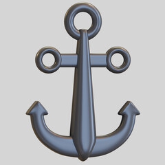 pirates anchor icon 3d render illustration