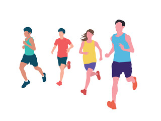 Fototapeta na wymiar Runner Running Together on illustration graphic vector