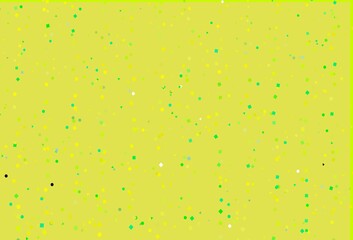 Light Green, Yellow vector template with crystals, circles, squares.