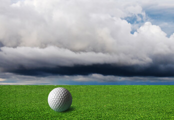 golf ball on green grass