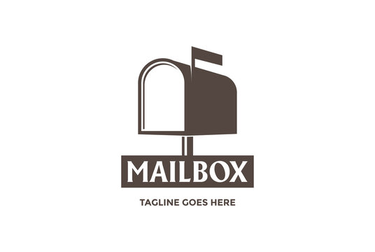 Vintage Metal Mailbox Logo Design Vector