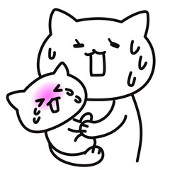 加工ok　ねこ素材No.118 子育て_号泣