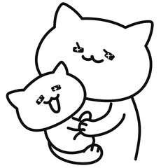 加工ok　ねこ素材No.119 子育て_ご機嫌 