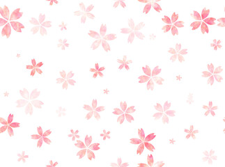 水彩桜のシームレス背景