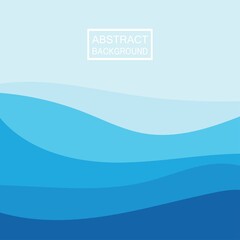 Blue wave vector abstract background flat design stock illustration