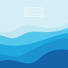 Blue wave vector abstract background flat design stock illustration