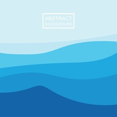 Blue wave vector abstract background flat design stock illustration