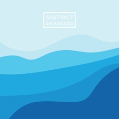 Blue wave vector abstract background flat design stock illustration