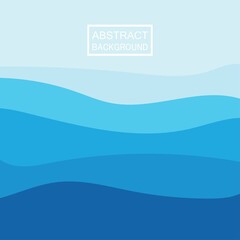 Blue wave vector abstract background flat design stock illustration