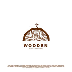Simple nature wooden logo design vector