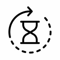 anti aging hourglass waiting slow time single isolated icon with outline style - obrazy, fototapety, plakaty