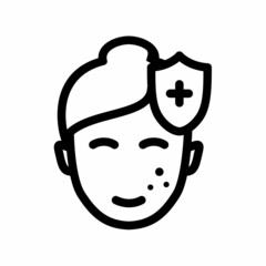 heal inflammation care face health single isolated icon with outline style