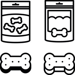 Pets treat bags, with some cookie bone snacks