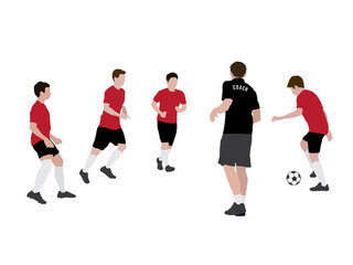 Fototapeta na wymiar Coach and Football Team on illustration graphic vector