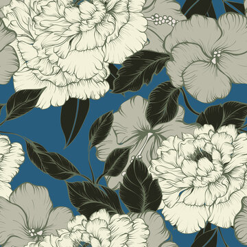 Beautiful seamless pattern with floral background.