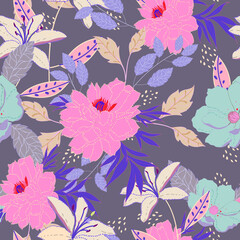 Beautiful seamless pattern with floral background.