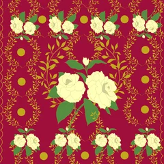 Gardinen Beautiful seamless pattern with floral background. © thitiphorn